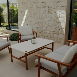 Udendørsbord <strong>Linwood</strong>  Træ, Hvid 120x70 cm