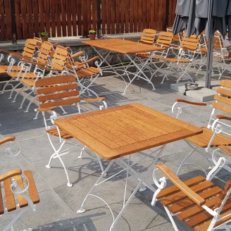 Udendørsbord <strong>Arvex</strong>  Træ, Hvid 80x80 cm med Ramme