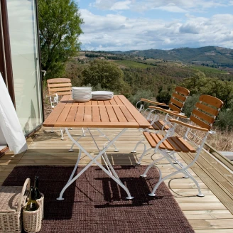 Udendørsbord <strong>Arvex</strong>  Træ, Hvid 160x80 cm med Ramme