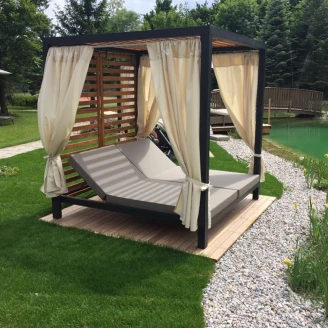 Dobbelt solseng med Pergola <strong>Greenora</strong>  Træ, Sort