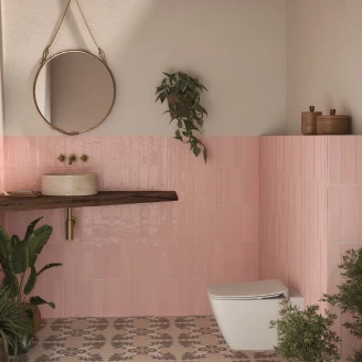 Dune Vægflise <strong>Meknes</strong>  Lyserød Blank 6x25 cm