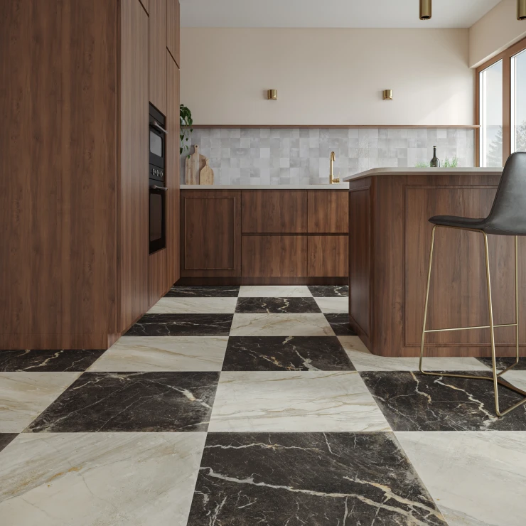 Marmor Klinker Canterbury Midnatssort Mat 60x60 cm