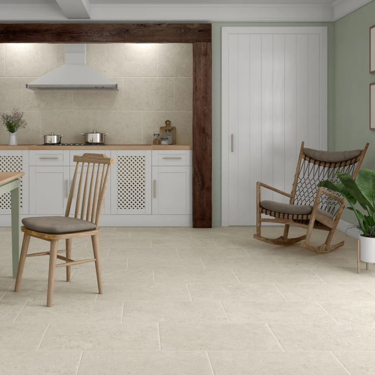 Klinker Kalksten Sand Grå Beige Skridsikker Mat 60x120 cm