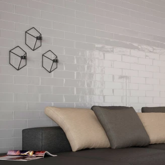 Pissano Vægflise Alborán Grå Blank 8x30 cm