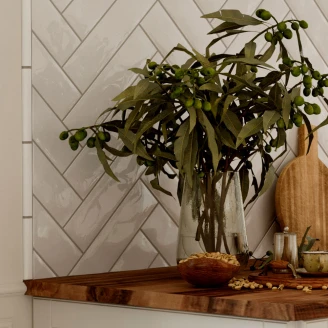 Pissano Dekor Vægflise Alborán Hvid Blank 2x15 cm