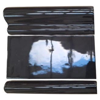 Pissano Dekor Vægflise Alborán Sort Blank 2x15 cm