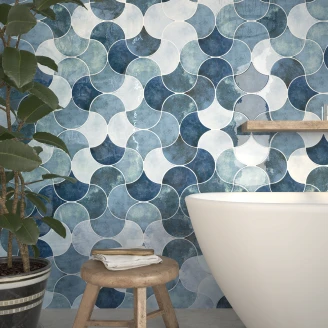 Vægflise <strong>Auri</strong>  Hav Blank 15x17 cm