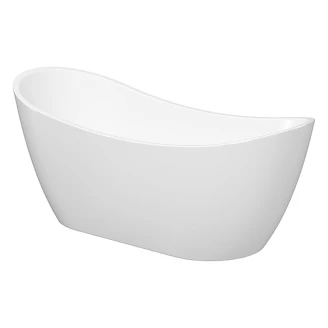 Badekar <strong>Castora</strong>  Hvid Blank 180 cm med Krom Click-Clack Bundventil