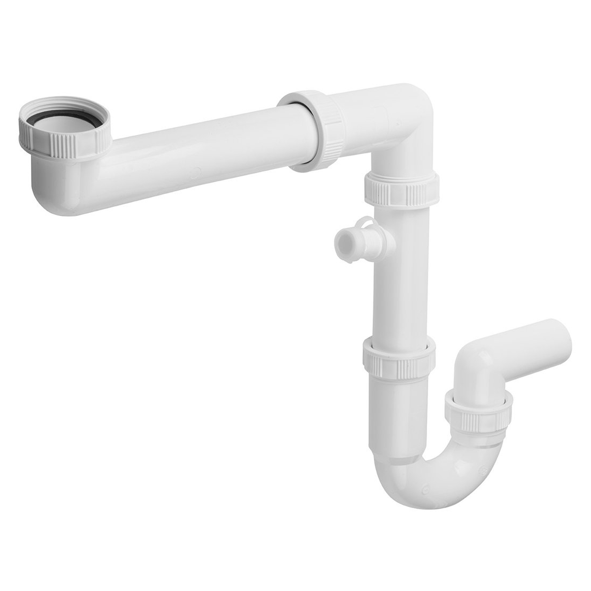 Pladsbesparende Vandelås til Køkkenvask DN40 Hvid
