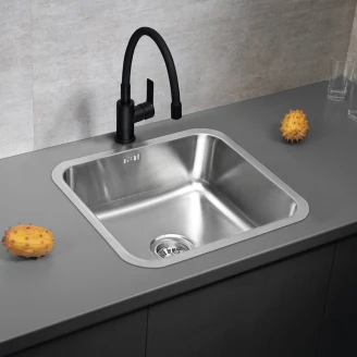 Rustfrit Stål Køkkenvask <strong>Steelora</strong>  Krom Blank 50x18 cm med Vandlås