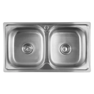 Rustfrit Stål Køkkenvask <strong>Steelora</strong>  Krom Blank 81x18 cm med Vandlås