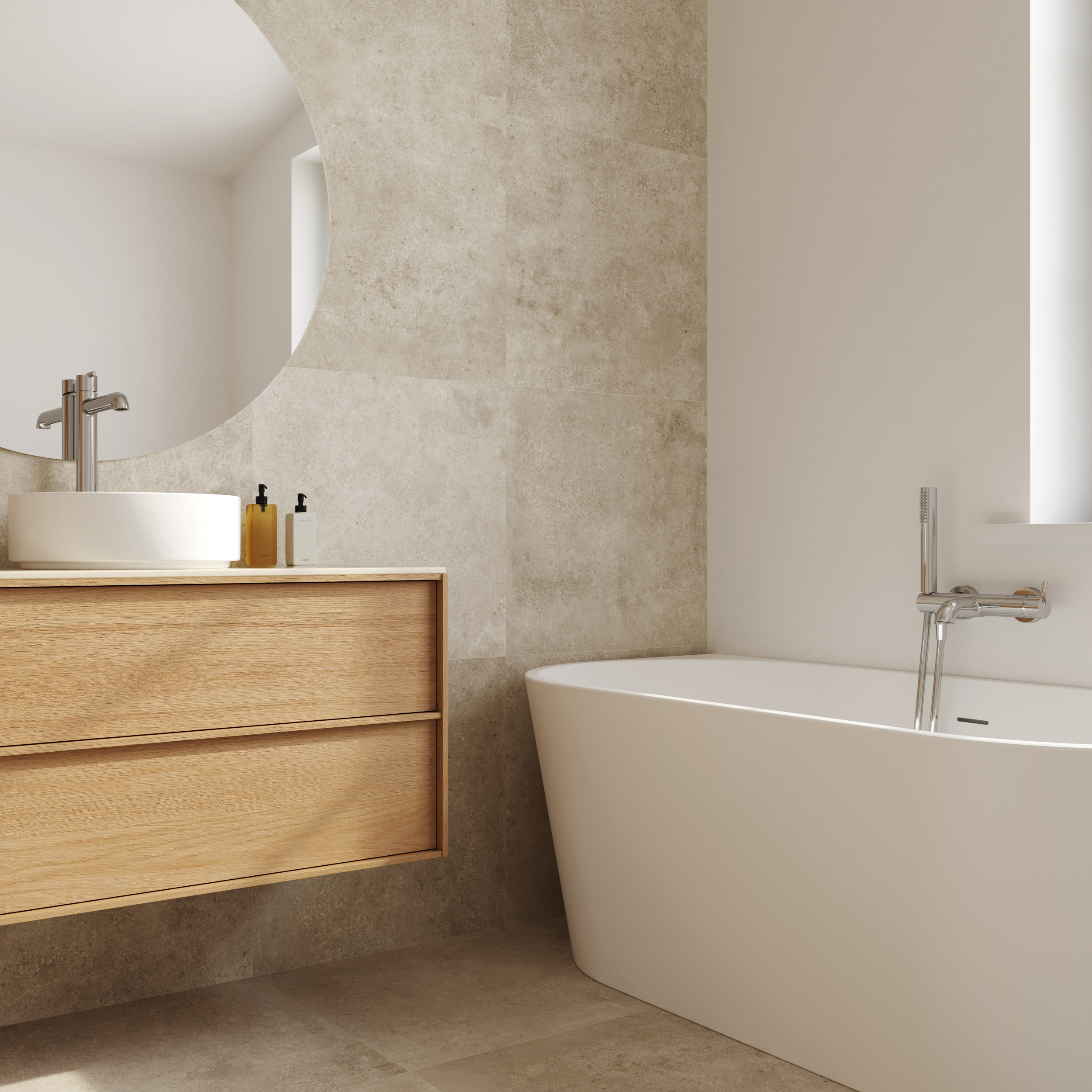 Armatur­sæt Silia Krom Blank Høj Håndvaskarmatur med Badekarsarmatur & Universel Bundventil