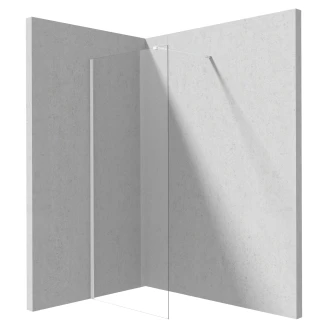 Brusevæg <strong>Prizma</strong>  Hvid Mat 6 mm 100x195 cm