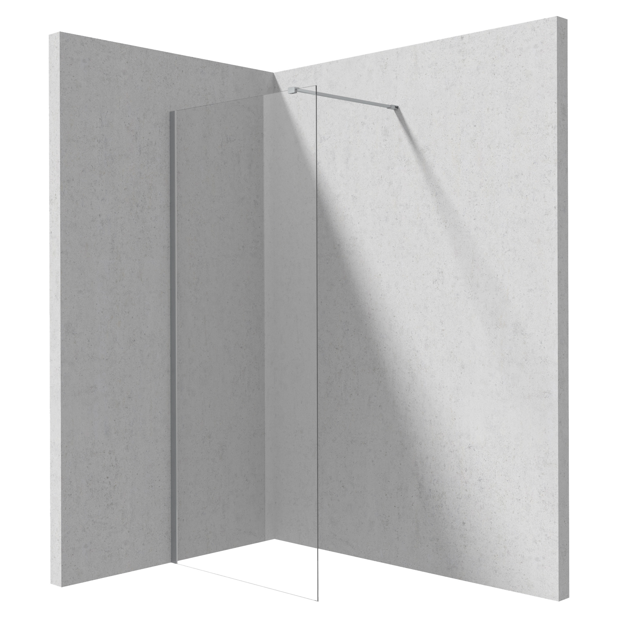 Brusevæg Prizma Krom Mat 6 mm 70x195 cm