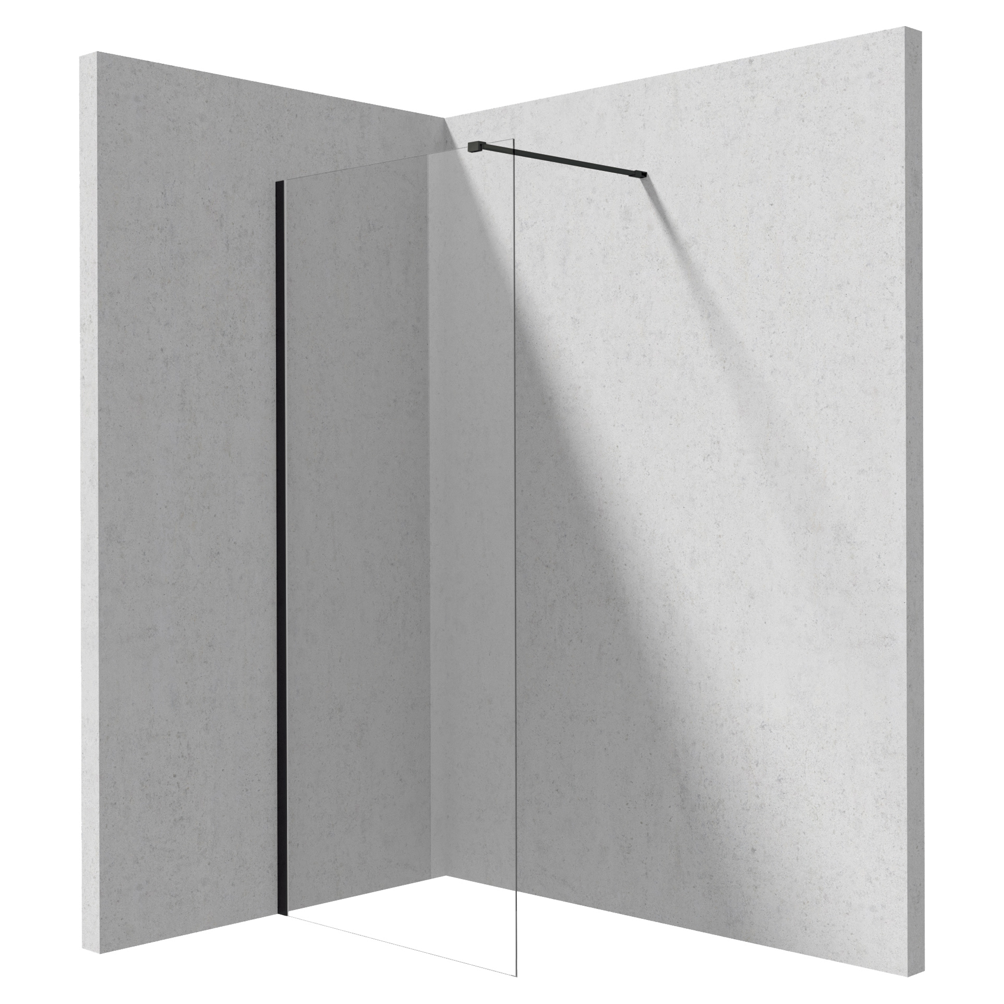 Brusevæg Prizma Sort Mat 6 mm 70x195 cm