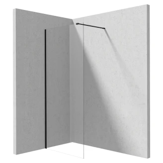 Brusevæg <strong>Prizma</strong>  Sort Mat 6 mm 120x195 cm