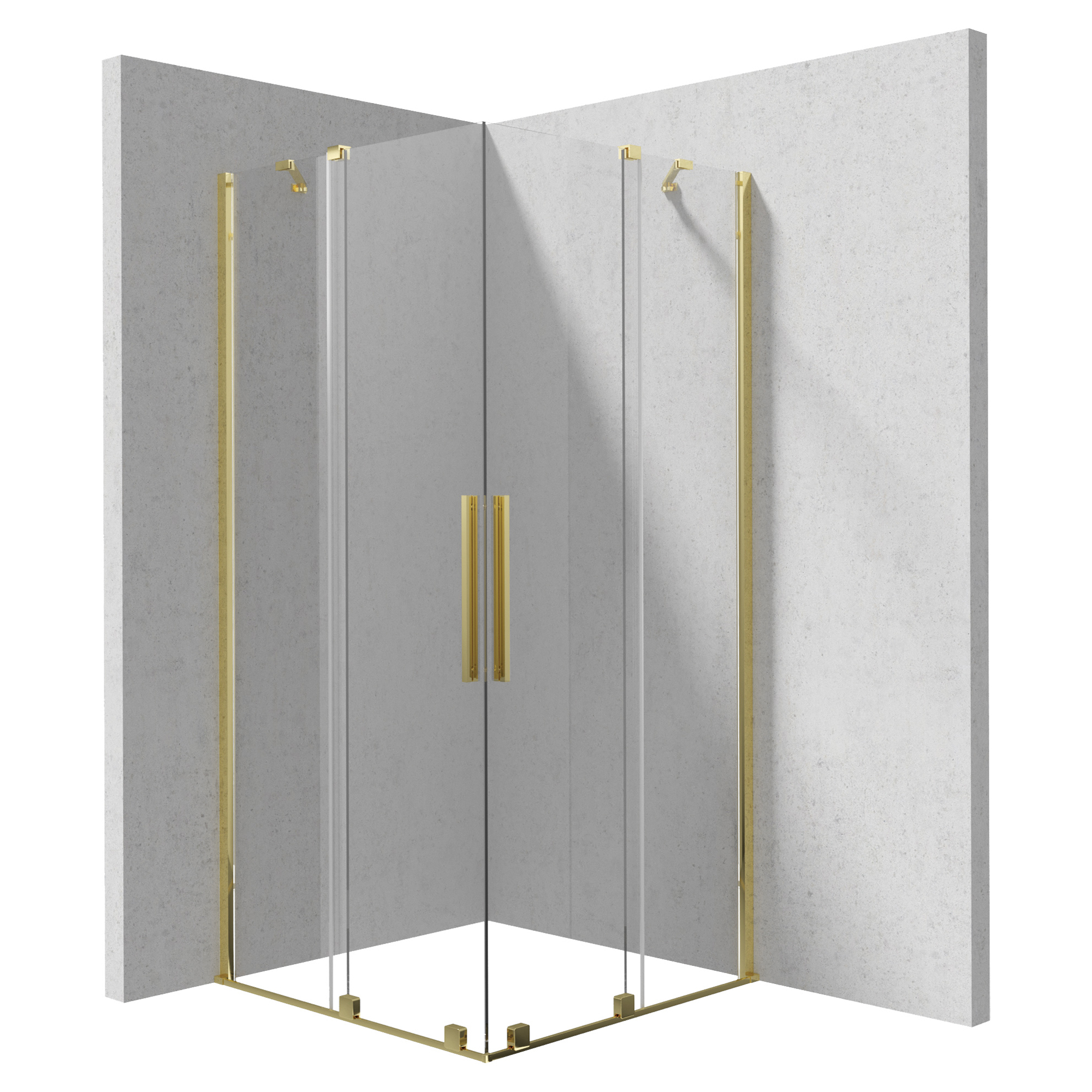 Brusehjørne Prizma 100 + 100 cm Guld Blank