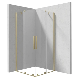 Brusehjørne <strong>Prizma</strong>  80 + 80 cm Guld Mat