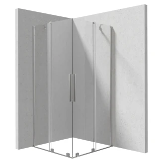 Brusehjørne <strong>Prizma</strong>  100 + 100 cm Krom Mat