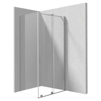 Brusehjørne <strong>Prizma</strong>  120 + 90 cm Krom Mat