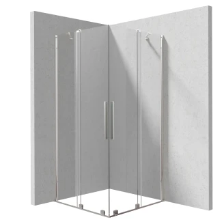 Brusehjørne <strong>Prizma</strong>  90 + 90 cm Krom Blank