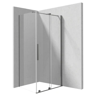 Brusehjørne <strong>Prizma</strong>  120 + 80 cm Grå Titanium Mat