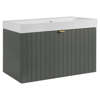 Underskab <strong>Atria</strong>  Grøn Mat 80 cm med Vask Hvid Blank