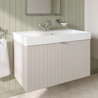 Underskab <strong>Atria</strong>  Beige Mat 80 cm med Vask Hvid Blank