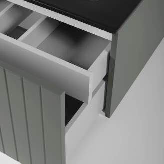 Underskab Atria Grøn Mat 60 cm med Bordplade Eg Massiv UV-lakeret