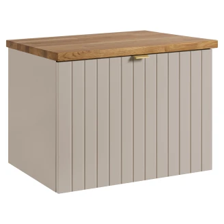 Underskab <strong>Atria</strong>  Beige Mat 60 cm med Bordplade Eg Massiv UV-lakeret