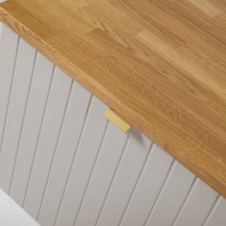 Underskab Atria Beige Mat 80 cm med Bordplade Eg Massiv UV-lakeret