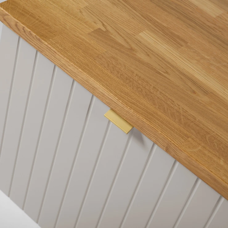 Underskab Atria Beige Mat 80 cm med Bordplade Eg Massiv UV-lakeret