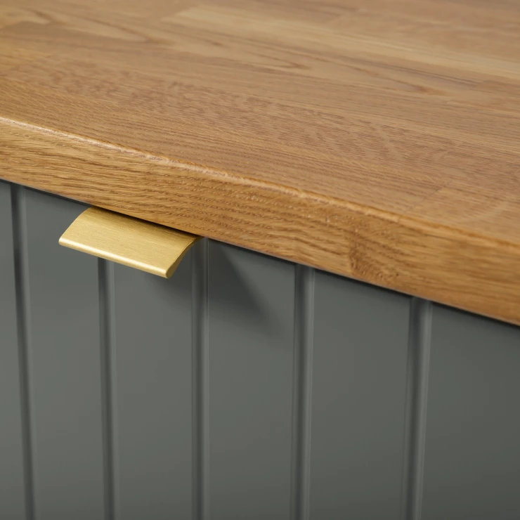 Dobbelt Underskab Atria Grøn Mat 120 cm med Bordplade Eg Massiv UV-lakeret