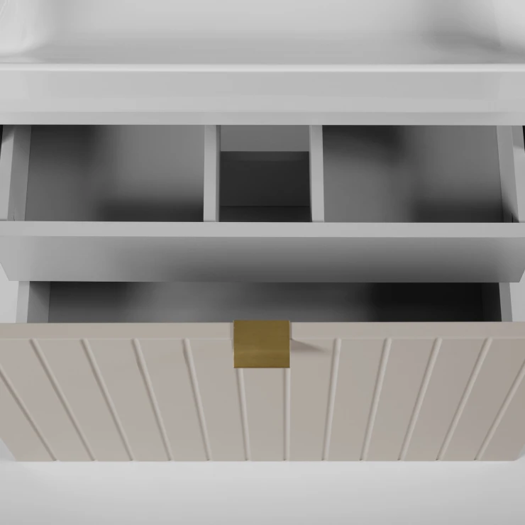 Dobbelt Underskab Atria Beige Mat 120 cm med Bordplade Eg Massiv UV-lakeret