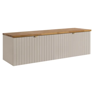 Dobbelt Underskab <strong>Atria</strong>  Beige Mat 160 cm med Bordplade Eg Massiv UV-lakeret