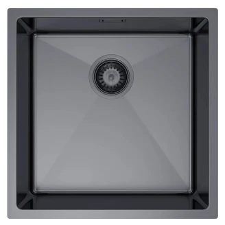 Rustfrit Stål Køkkenvask <strong>Valoise</strong>  Grafit Mat 44x44 cm med Vandlås