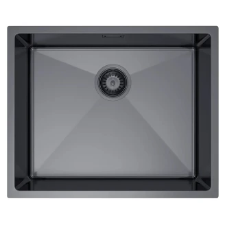 Rustfrit Stål Køkkenvask <strong>Valoise</strong>  Grafit Mat 54x44 cm med Vandlås