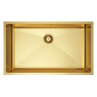 Rustfrit Stål Køkkenvask <strong>Valoise</strong>  Guld Mat 74x44 cm med Vandlås