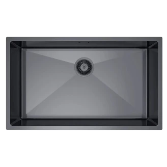 Rustfrit Stål Køkkenvask <strong>Valoise</strong>  Grafit Mat 74x44 cm med Vandlås