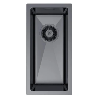 Rustfrit Stål Køkkenvask <strong>Valoise</strong>  Grafit Mat 22x44 cm med Vandlås