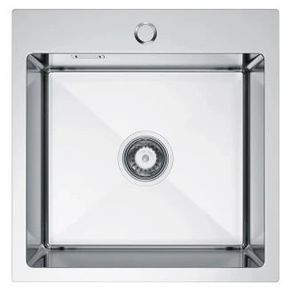 Rustfrit Stål Køkkenvask <strong>Lorvaux</strong>  Krom Mat 46x45 cm med Vandlås