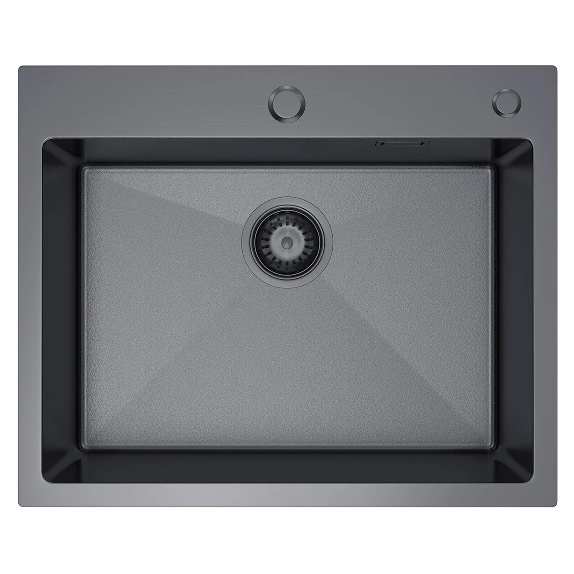 Rustfrit Stål Køkkenvask Silvere Grafit Mat-Mikrostruktur 55x45 cm med Vandlås