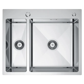 Rustfrit Stål Køkkenvask <strong>Montrel</strong>  Krom Mat 61x51 cm med Vandlås