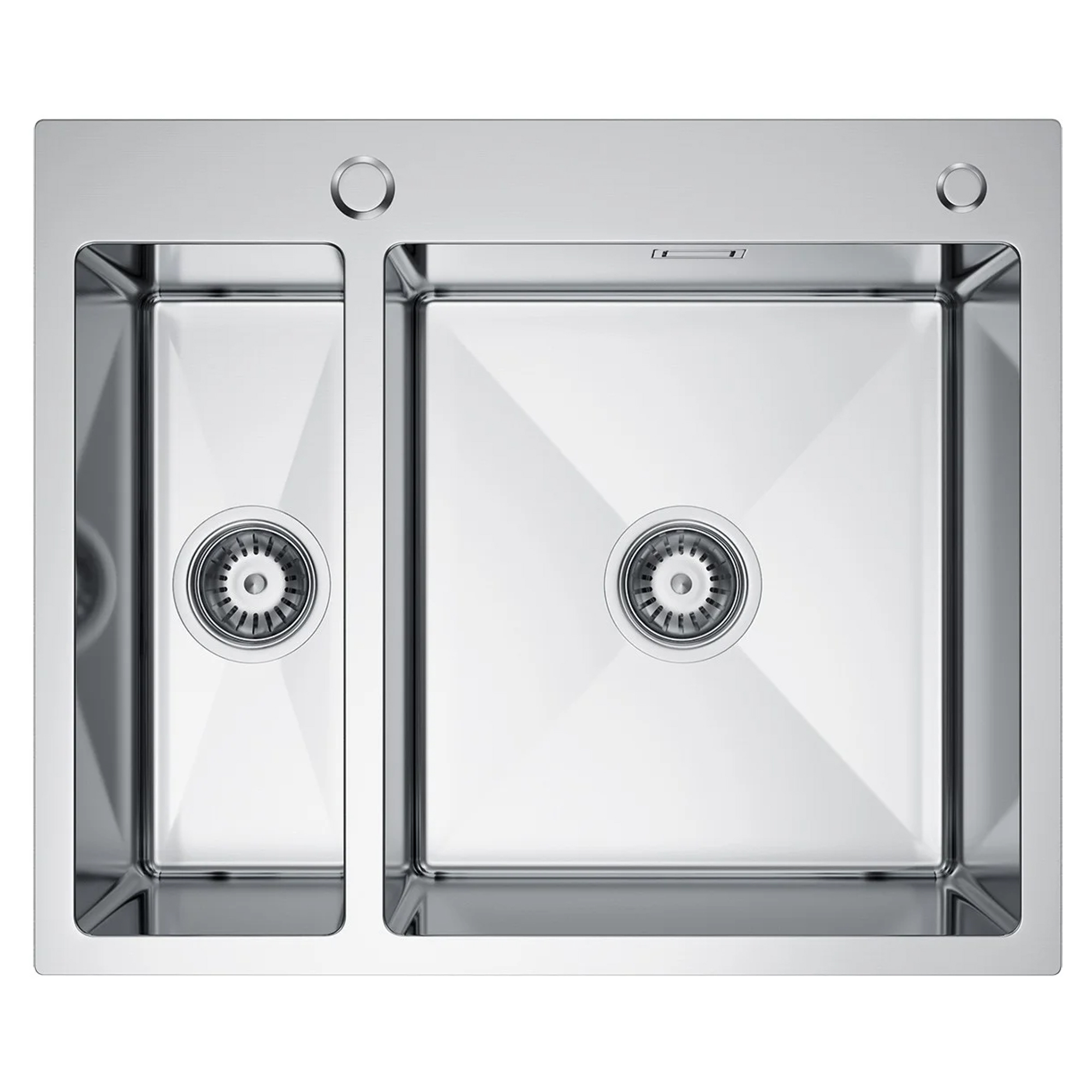 Rustfrit Stål Køkkenvask Montrel Krom Mat 61x51 cm med Vandlås