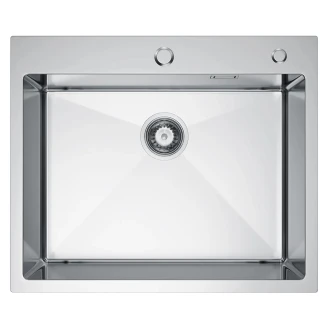 Rustfrit Stål Køkkenvask <strong>Celvere</strong>  Krom Mat 60x50 cm med Vandlås