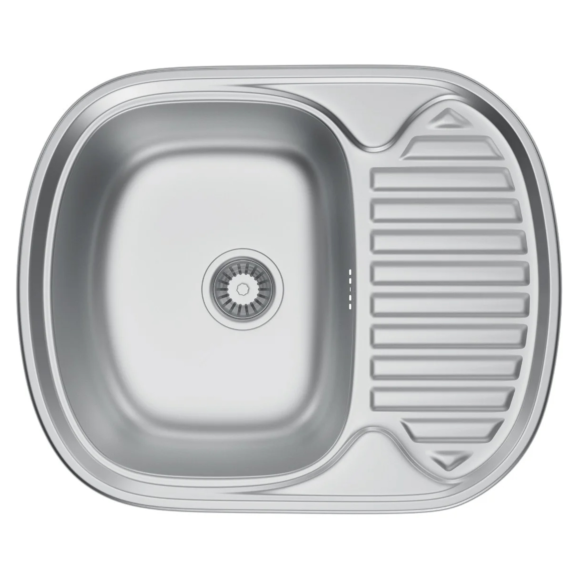 Rustfrit Stål Køkkenvask med Afløbsbakke Lorix Krom Mat 60x49 cm med Vandlås