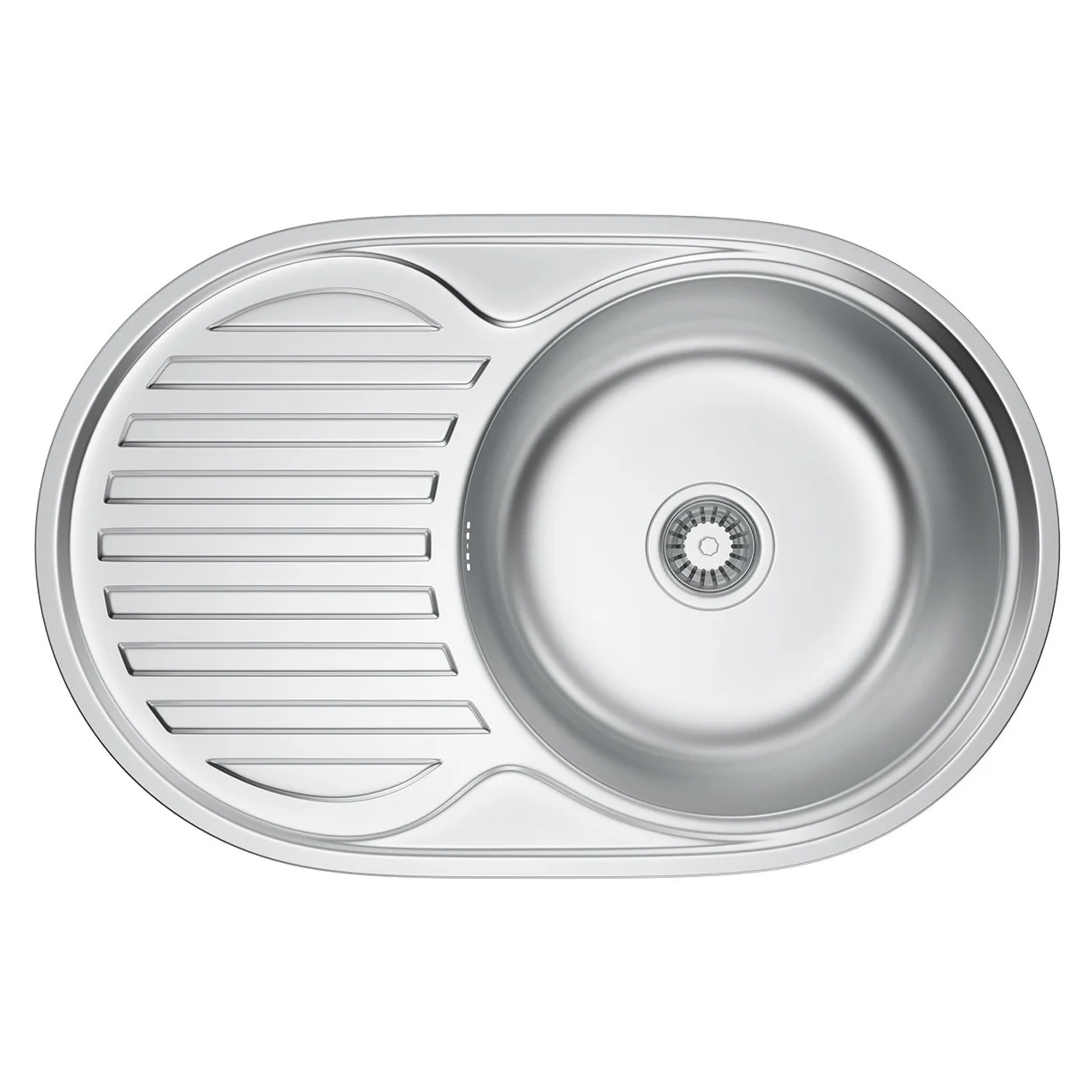 Rustfrit Stål Køkkenvask med Afløbsbakke Lorix Krom Mat 77x50 cm med Vandlås