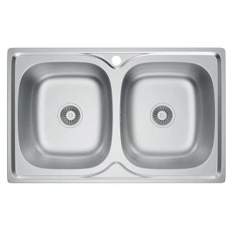 Rustfrit Stål Køkkenvask <strong>Renava</strong>  Krom Mat 80x50 cm med Vandlås