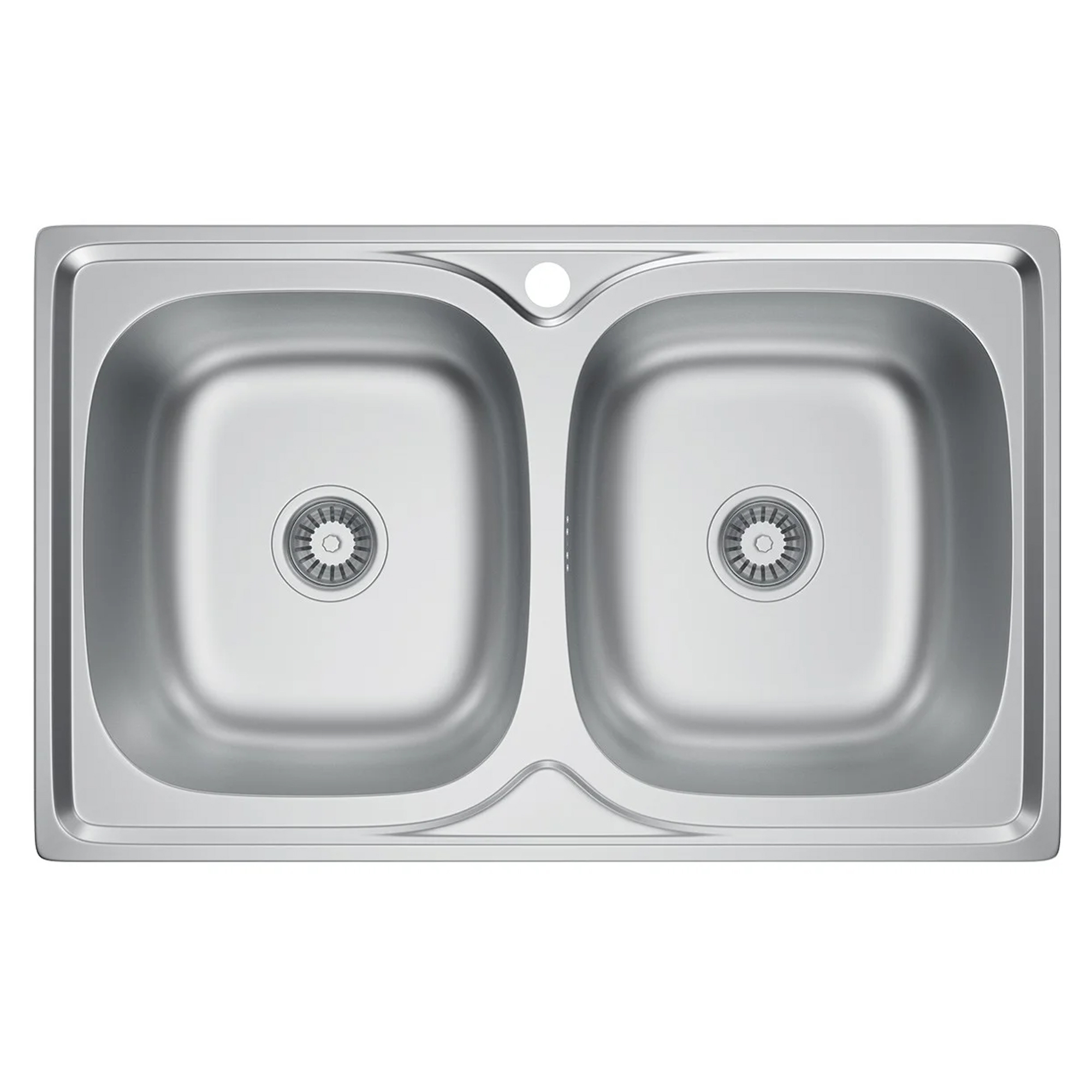 Rustfrit Stål Køkkenvask Renava Krom Mat 80x50 cm med Vandlås