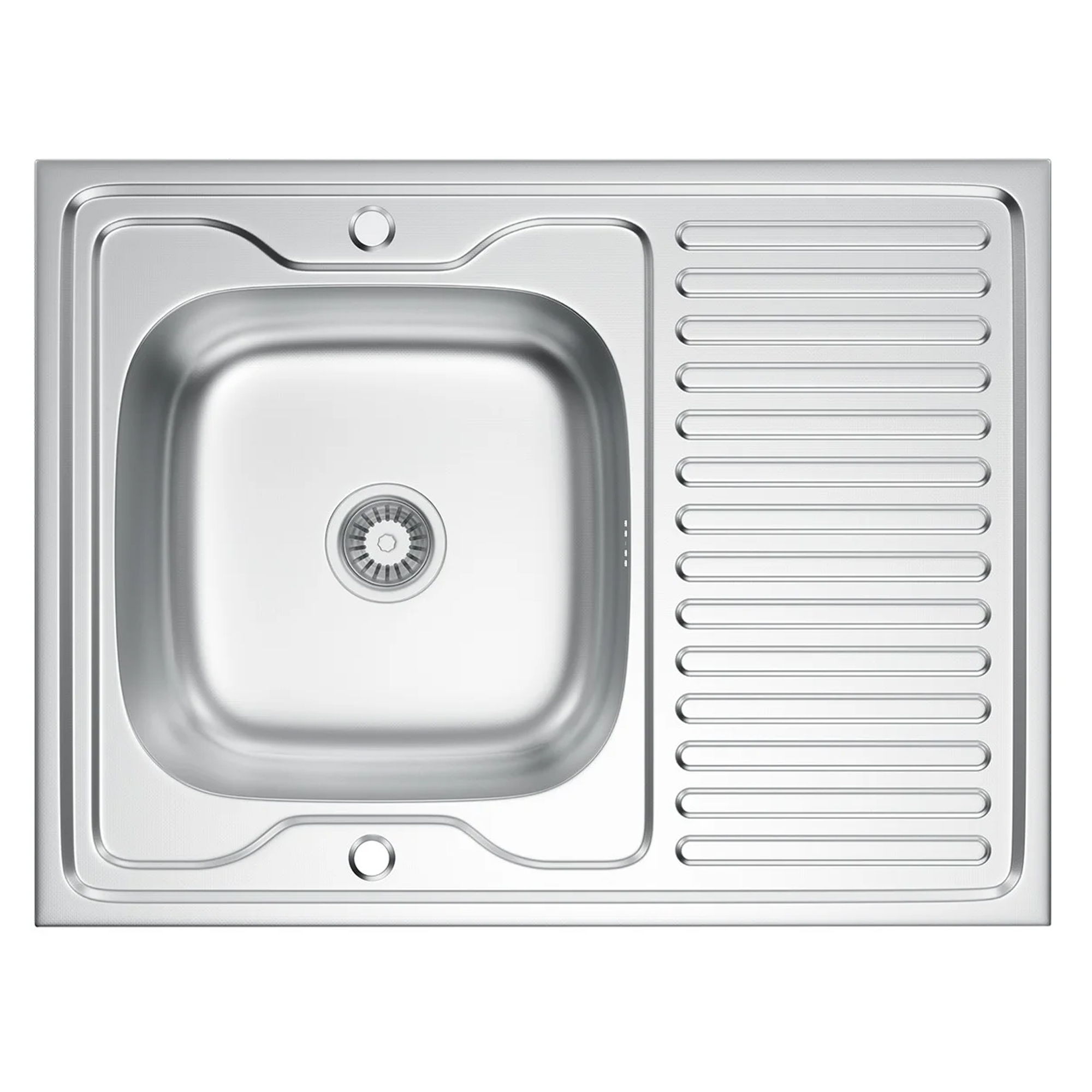 Rustfrit Stål Køkkenvask med Afløbsbakke Lorix Krom Mat 80x60 cm med Vandlås